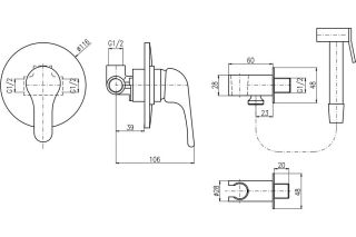 Гигиенический душ со смесителем Rav Slezak Sazava SA342 хром
